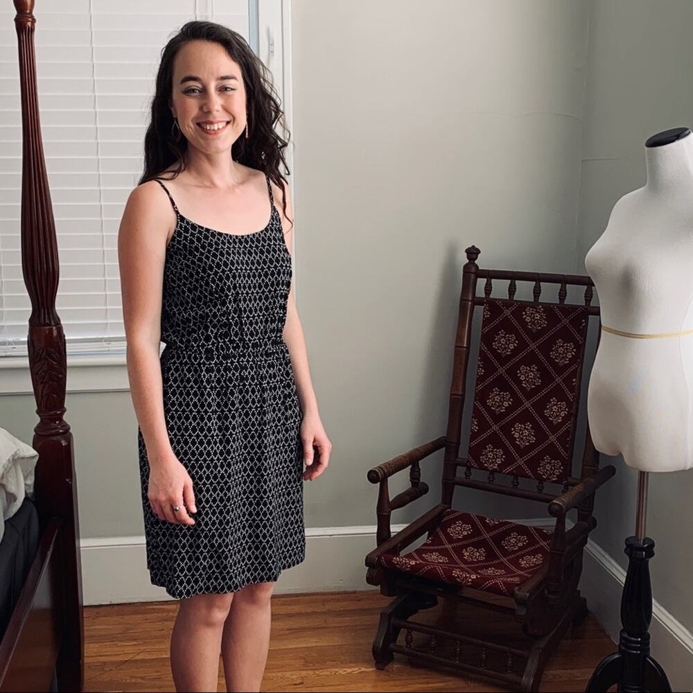 Old Navy Black Print Sun Dress, Size S